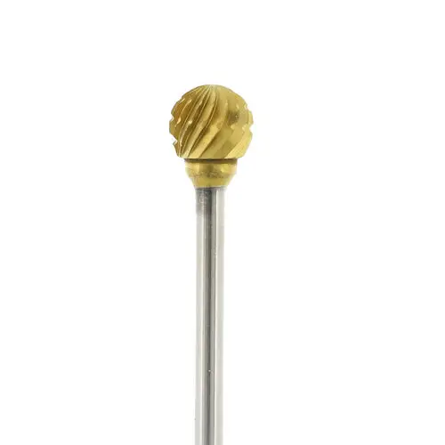 Gold Carbide Burs, Laboratory, 52D, Round, Regular Cut, HP, 11505
