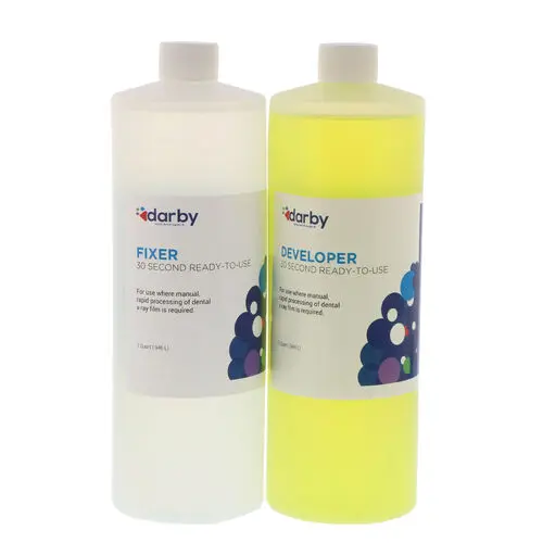 Darby Dental Pre-Mixed X-Ray Developer & Fixer Set, 1 Quart Each, 200-79D