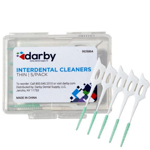 Darby Dental Interdental Cleaners, Thin, 5 Picks per Pack, 72 Packs/Box