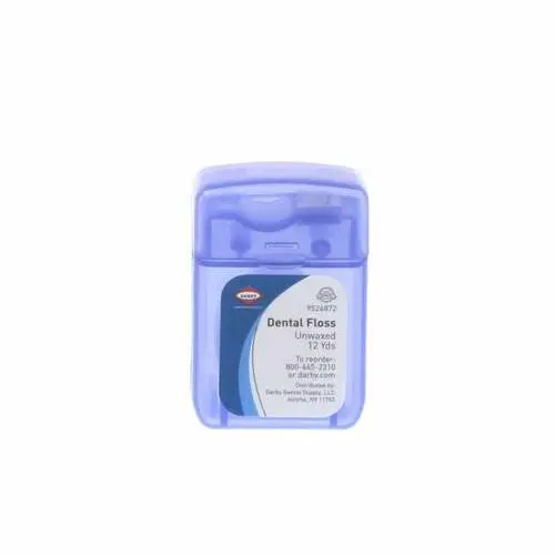 Darby Dental Unwaxed Dental Floss, Plain, 12 Yards, 144/Case, DAR30620