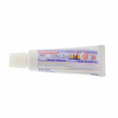 OraLine ADA Bubblegum Fluoride Toothpaste, 0.85 oz, 144/Box, 42109