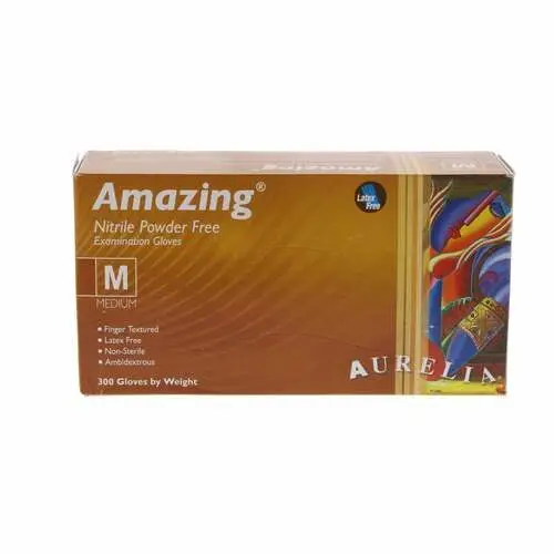 Aurelia® Amazing™ Nitrile Exam Gloves, Powder Free, Non-Sterile, Medium, Violet, 300/Box, 92887