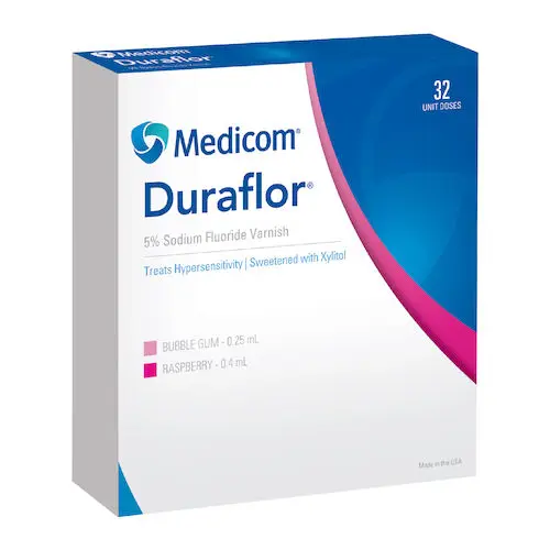 Medicom Fluoride Varnish, 0.25 ml UnitDose, Bubble Gum Flavor, Yellowish, 32/Box, 1011-BG32