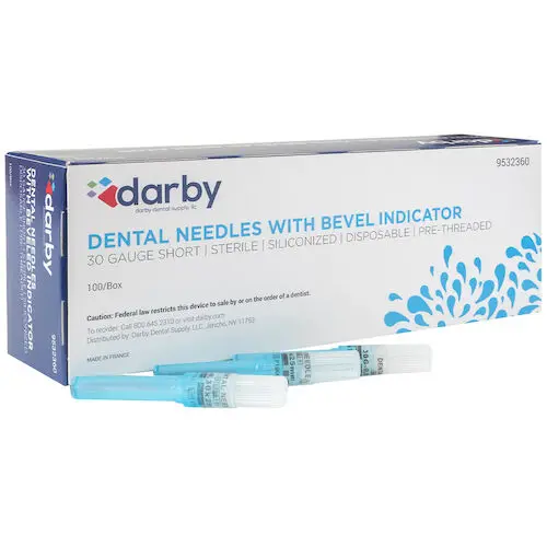 Plastic Hub Dental Needle, 30 Gauge Short, Blue, 100/Box, 03N1301