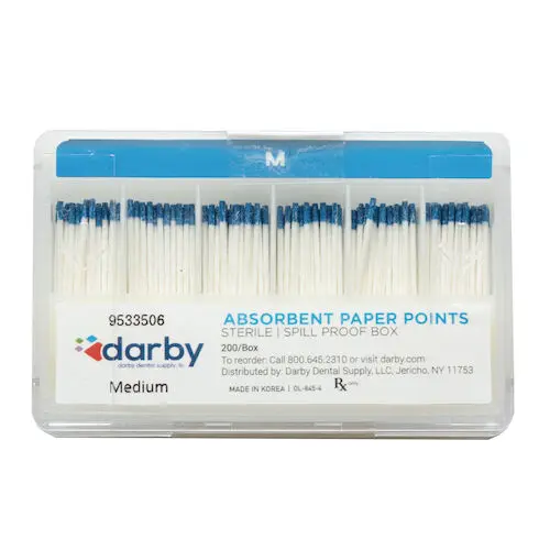 Absorbent Paper Points, Medium, 200/Box, 9533506