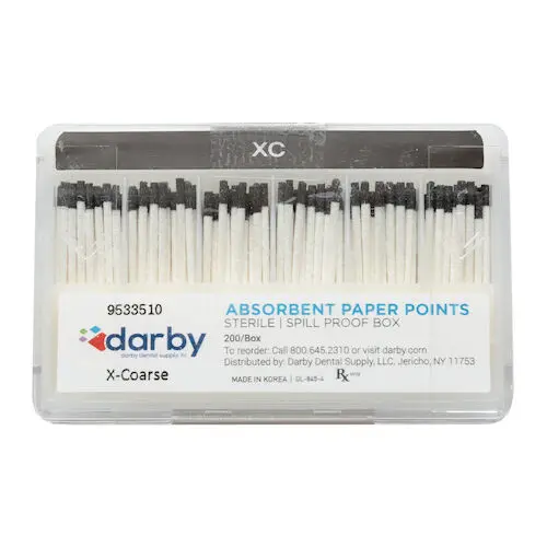 Darby Dental Absorbent Paper Points, X-Coarse, 200/Box, 9533510
