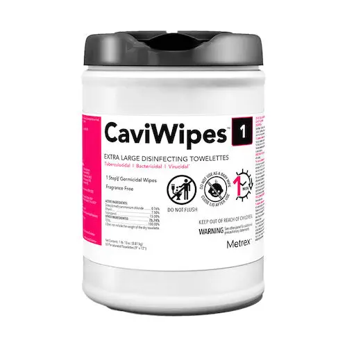 CaviWipes1™ Surface Disinfectant Towelette Wipes, Extra Large, 9" x 12", 65/Canister, 13-5150