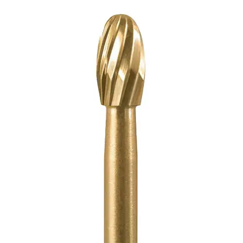 Microcopy NeoBurr Esthetic Finishing Carbide Bur, Egg, 12 Spiral Blades, Friction Grip, OS1, 25/Pkg, FGOS1
