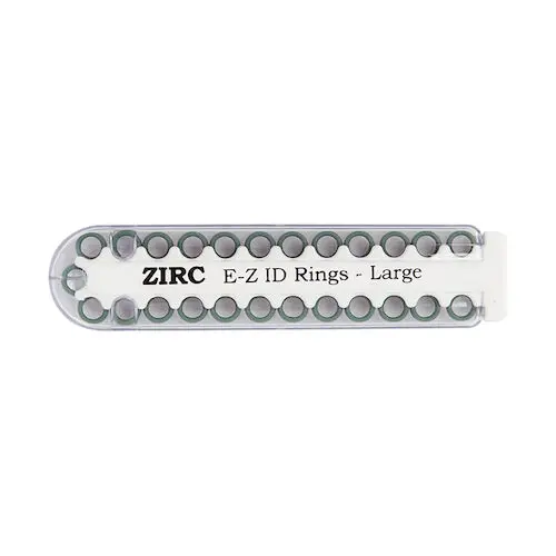 Zirc E-Z ID Rings, Large, Green, 25/Pkg, 70Z200D