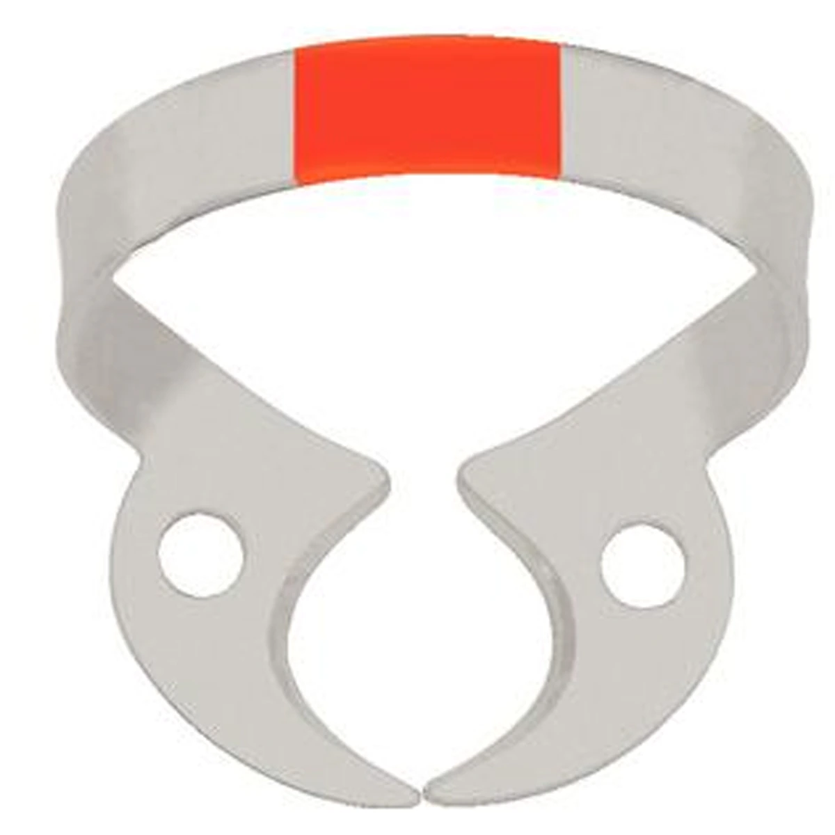 Hygenic Fiesta Color-Coded Matte Finish Wingless Rubber Dam Clamp #W3, Orange, Small Molars, H02796