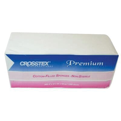 Crosstex PREMIUM Sterile Cotton-Filled Exodontia Sponges, 2" x 2", 4-Ply, 5000/Case, ESCC