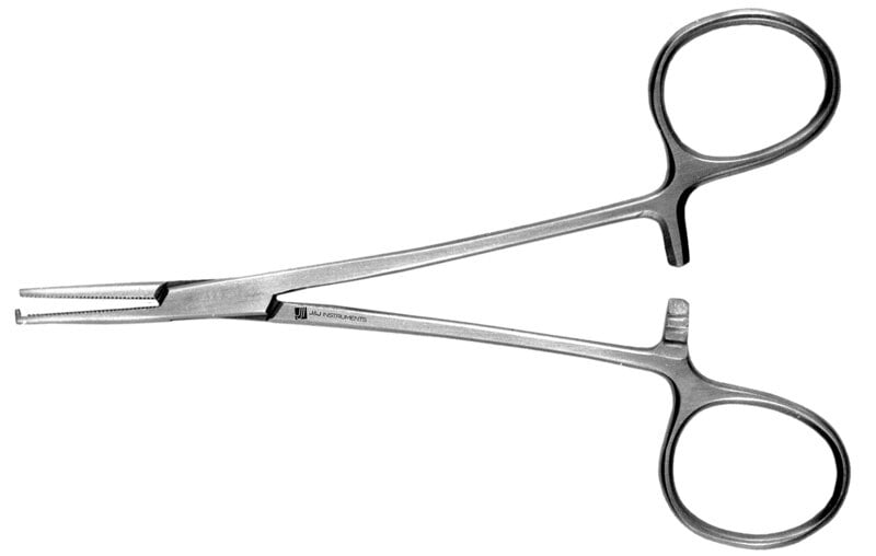 Mosquito Forceps, 5" Straight with Hook, Stainless Steel