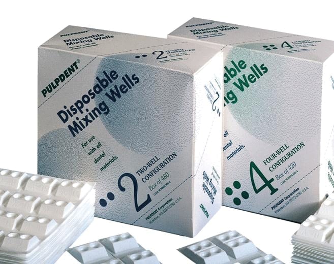 Pulpdent Disposable Mixing Wells, 2-Well Perforated Sheets, 480/Bx