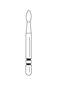 Two Striper MFS Finishing Diamond Bur, FG, #292/MF3, Ultra Fine (10 micron), Football Shape, 1.4 mm Diameter, 5/Pkg, 2015867