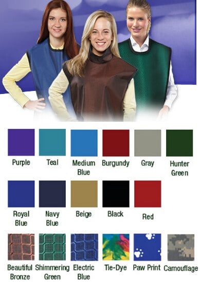 Flow Dental Lead-Free Child X-Ray Apron with Attached Collar, Teal, 0.25 mm Lead Equivalency, 20" x 20", 1 Each, 75053NL-14