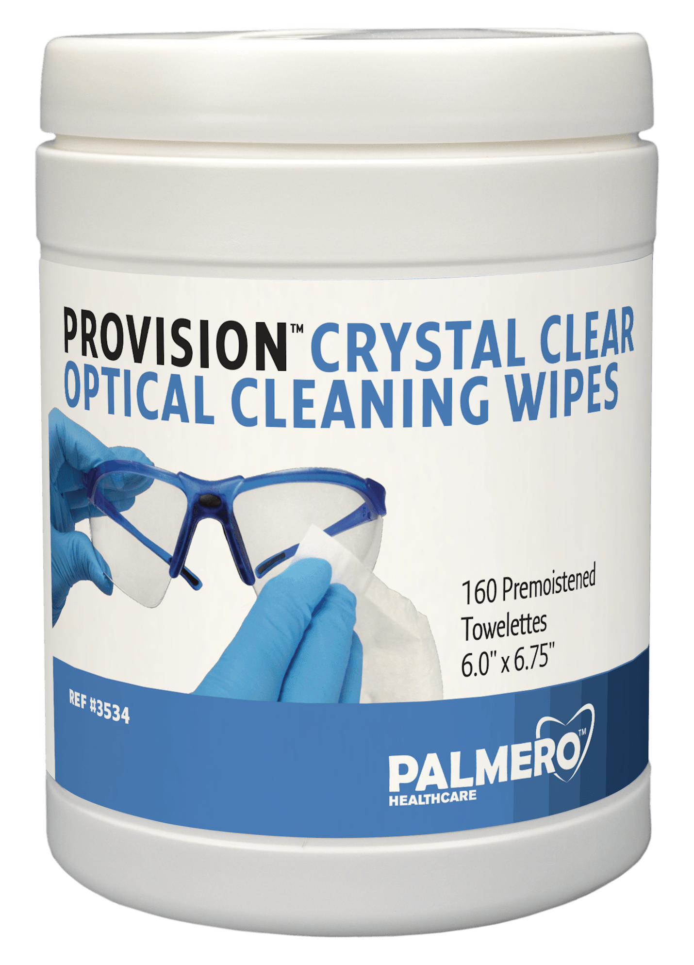 ProVision Crystal Clear Optical Cleaning Wipes, 160/Can