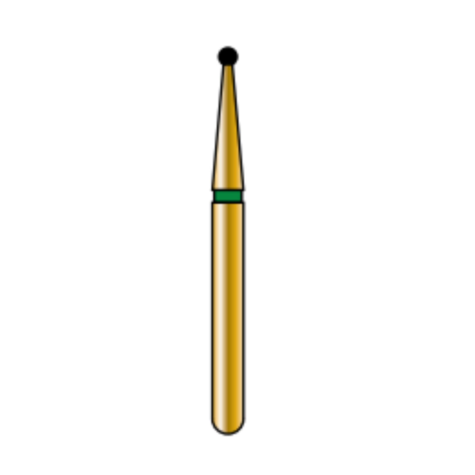 Coltene Whaledent Alpen Multilayer Diamond Bur FG 801-010, Coarse Grit, Round, Friction Grip, 5/Pk