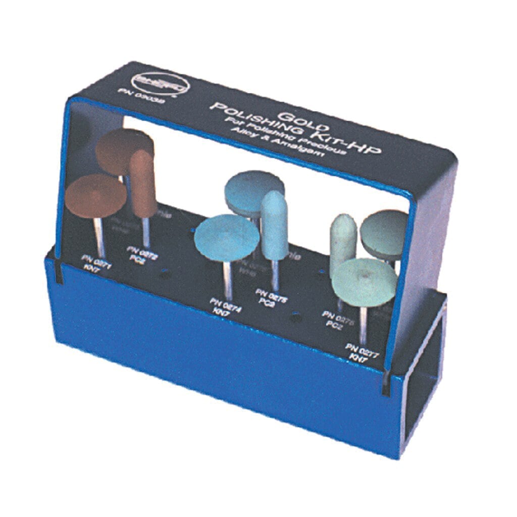 Shofu Gold Polishing Plastic HP Kit, 12 Stones (6 Brownie, 3 Greenie, 3 Supergreenie), Model 0303