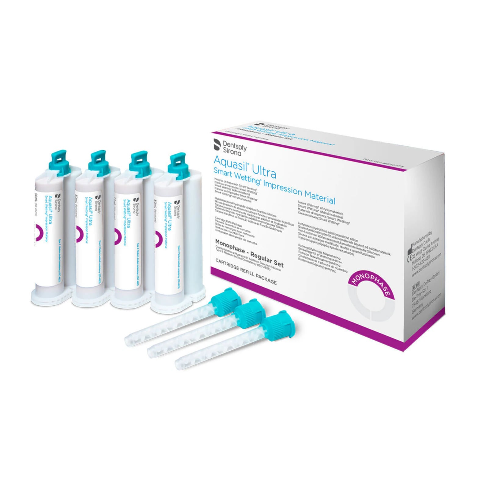 Aquasil Ultra Heavy Regular Set Polyvinyl Siloxane Impression Material Refill, 50ml Cartridges, 24/Pk