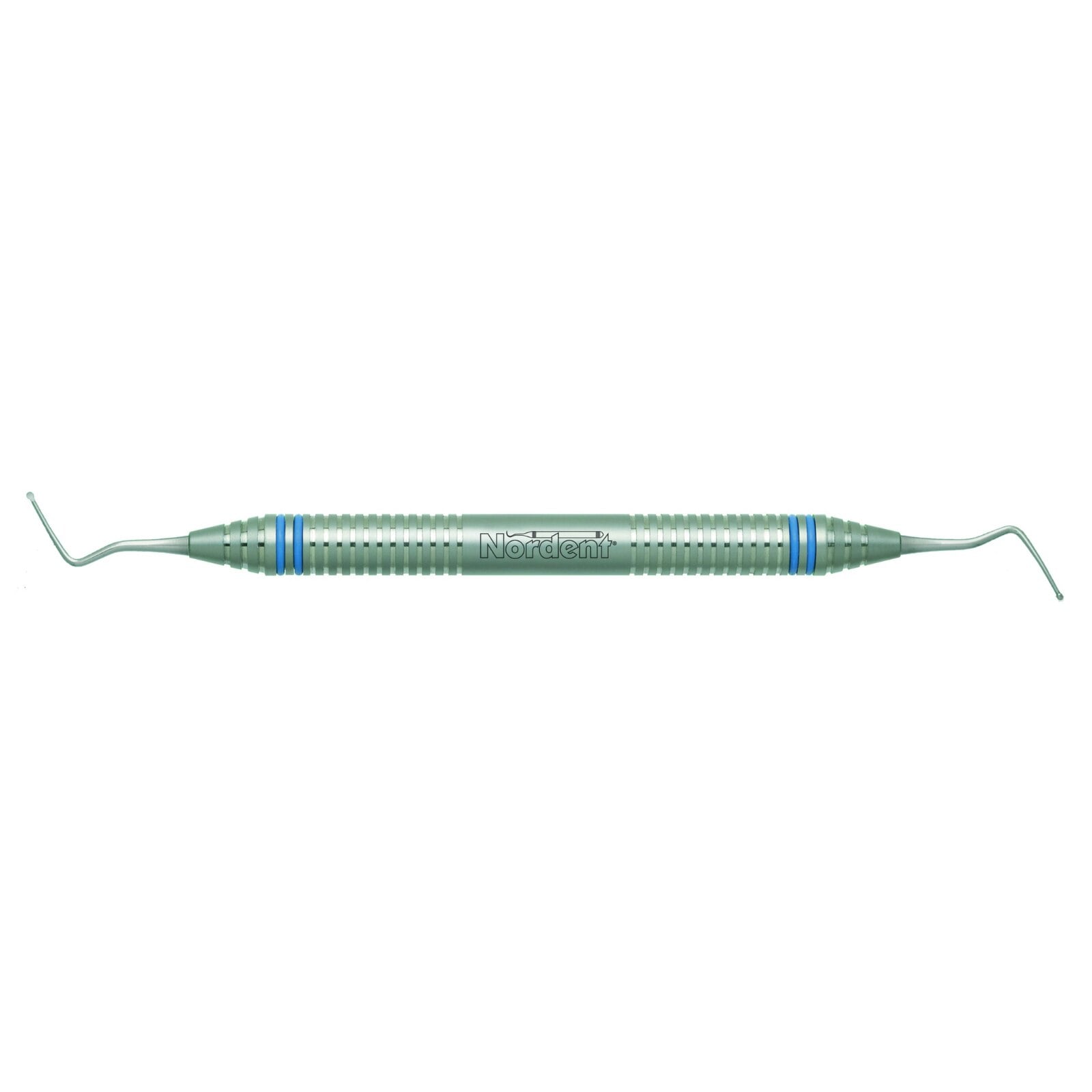 Nordent Excavator #31LR Spoon, Long Shank, Double End, DuraLite ColorRings Handle, Stainless Steel, 1.0mm
