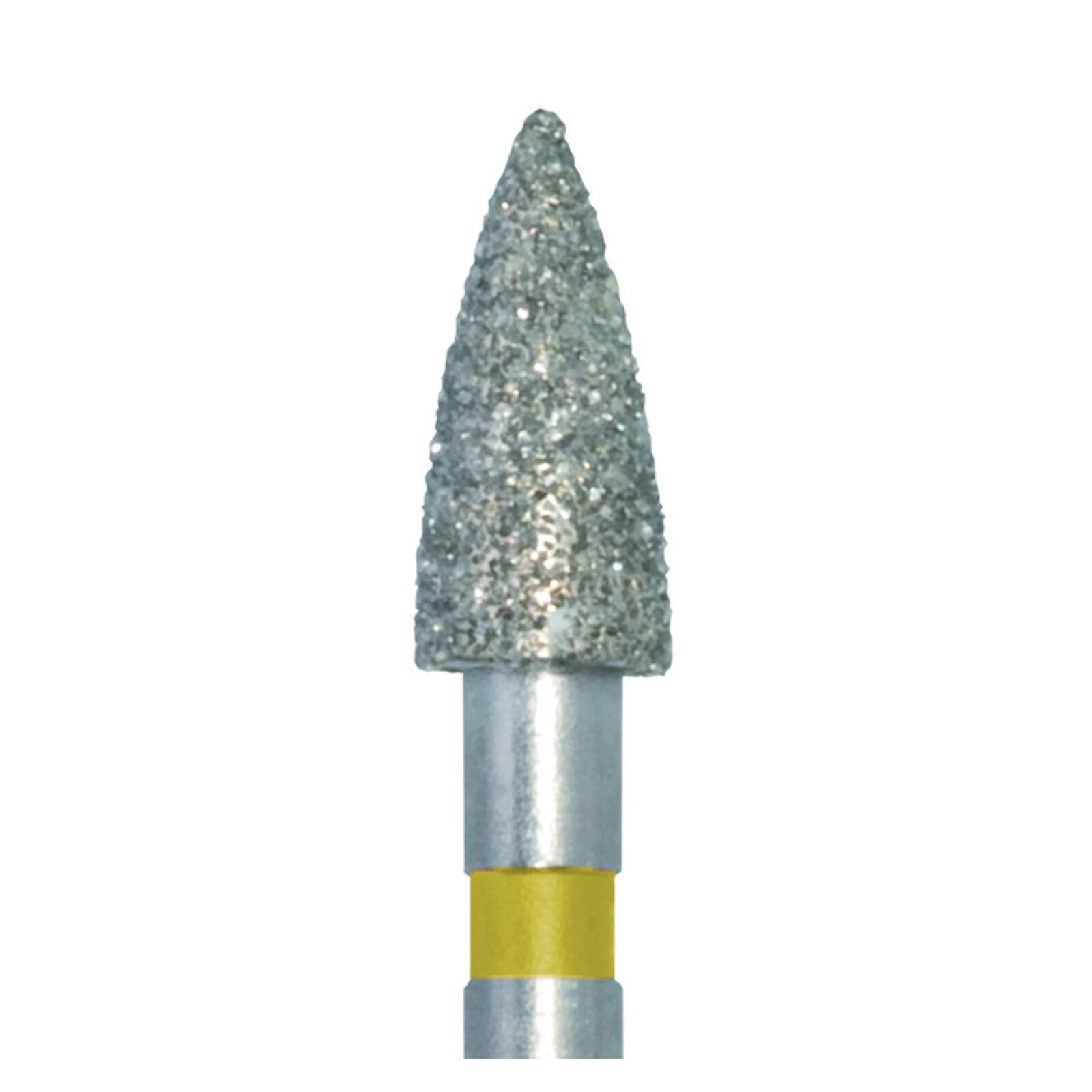 Meisinger 896C-025-FG Extra Fine Diamond Bur, Short Flame, Friction Grip, 2.5 mm, 5/Pack