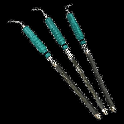 Cavitron FSI-SLI Focused Spray Slimline Ultrasonic Inserts, 25 kHz, Assorted (10S/10L/10R), Light Green Grip, 3/Pkg, 80398