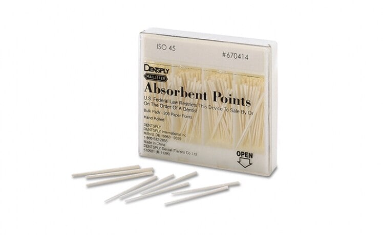 Dentsply Maillefer Absorbent Paper Points, X-Fine, .02 Taper, Hand-Rolled, Non-Sterile, Bulk Pack of 200, 670153