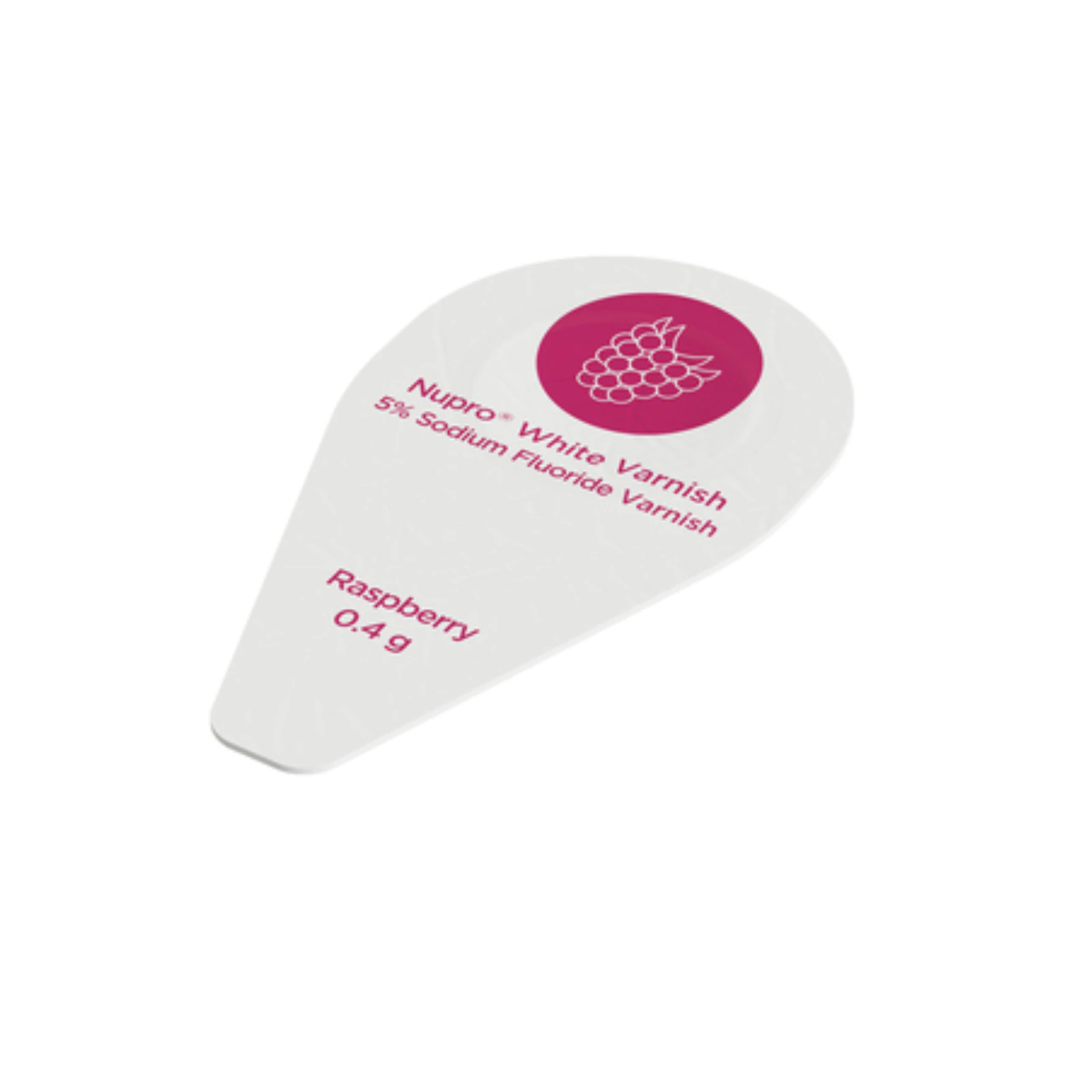 NUPRO® White Varnish Easy Application Package, 5% Sodium Fluoride, Raspberry, 0.4 g, 500/Pkg, 130328