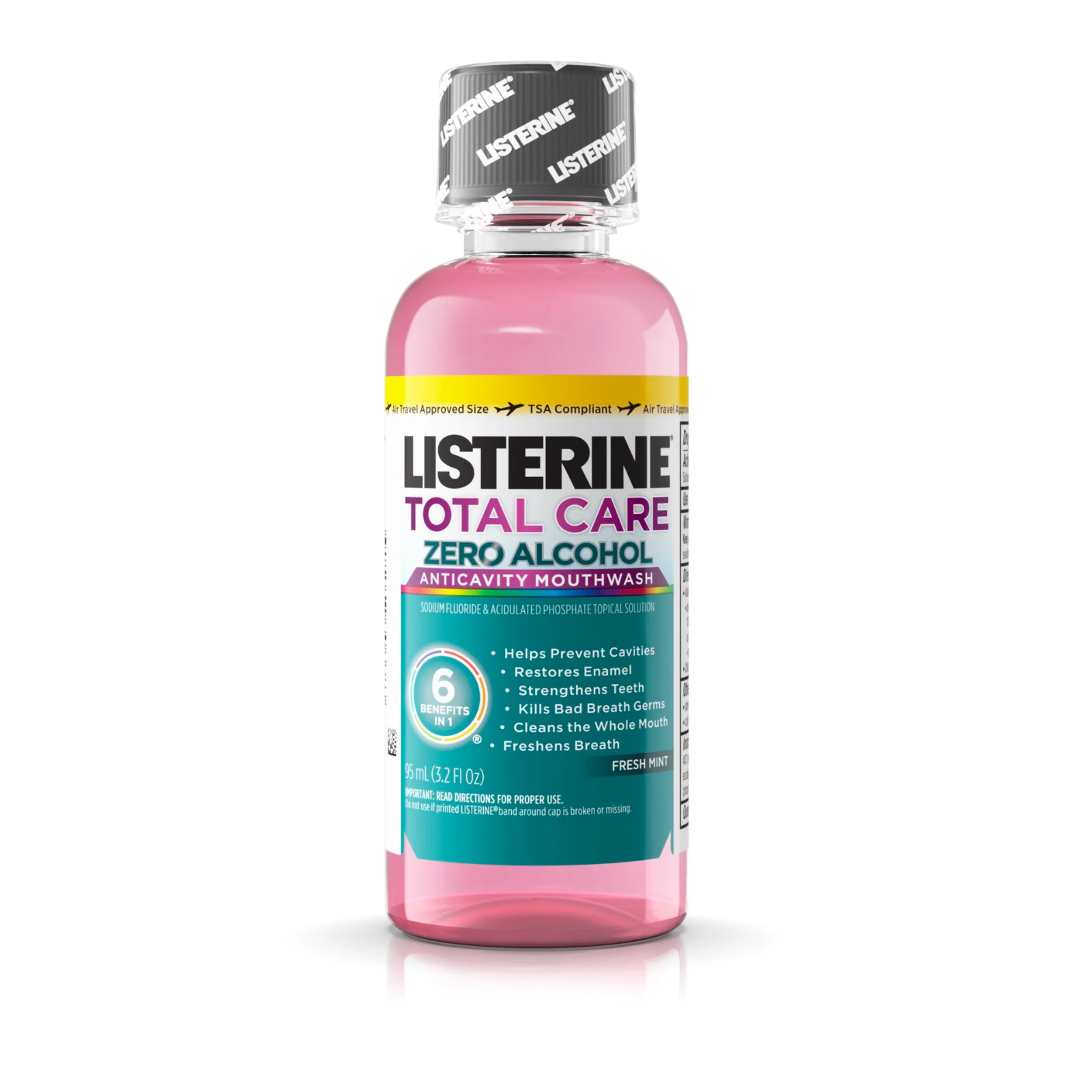 Listerine Total Care Zero Mouthwash, Alcohol-Free, Fresh Mint, 3.2 oz (95 ml), 24/Case, 30668
