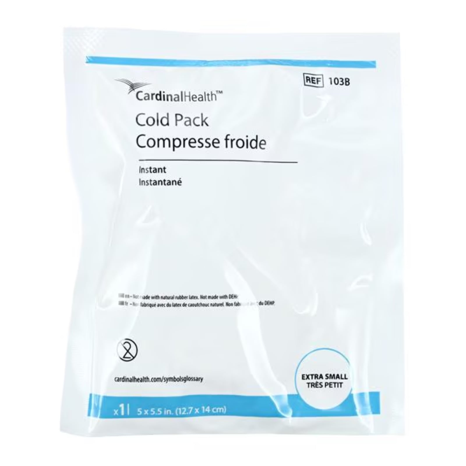 Kwik-Kold Instant Cold Pack, Extra Small, 5" x 5.5", 50/Case, 103B