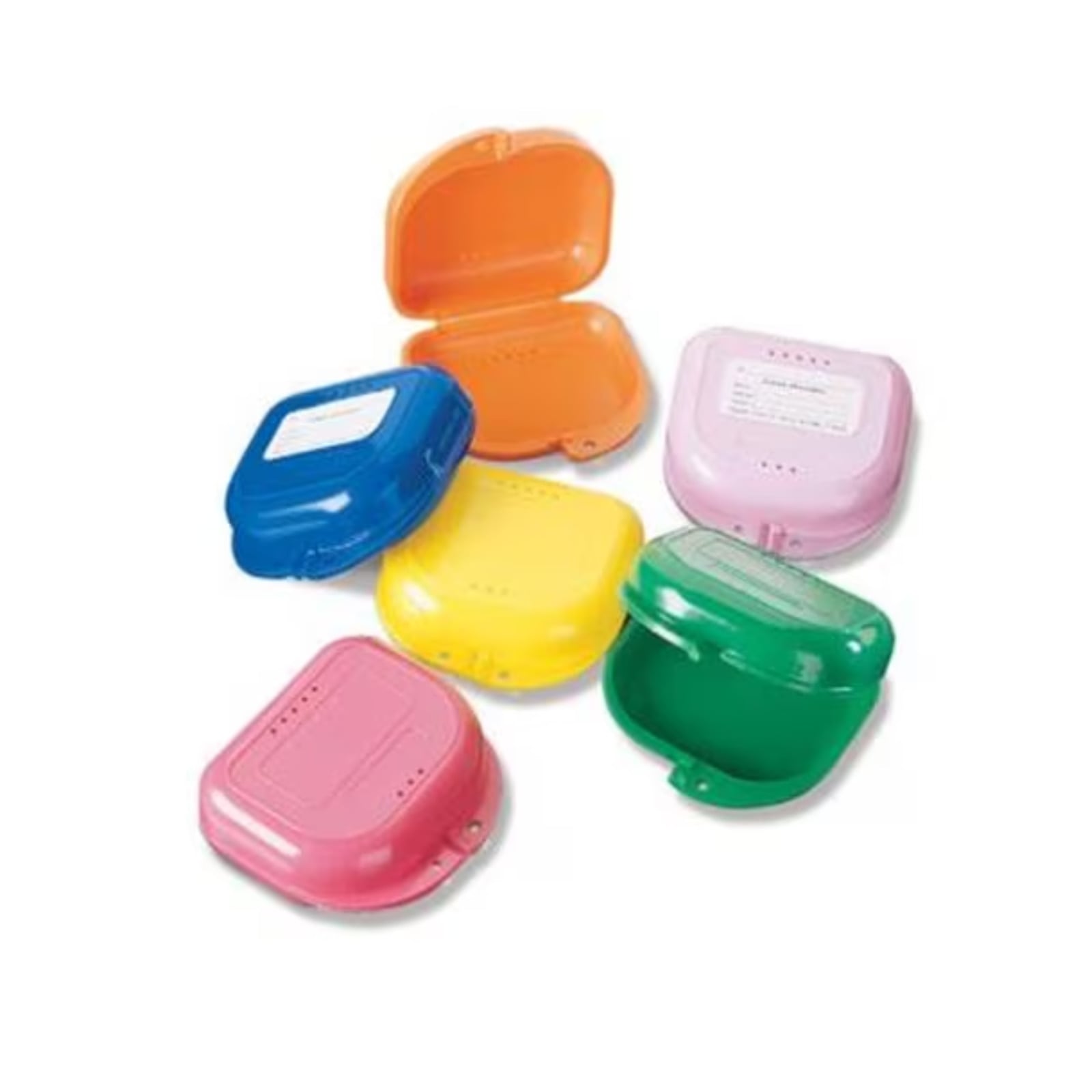 Plasdent Chroma Retainer Box, Dark Gray, Vented, Hinged Lid, 3-1/8"W x 3"L x 1"H, 12/Pack, CR2000-9X