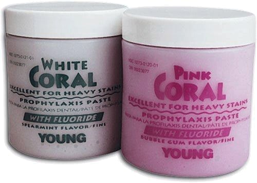 Coral Prophy Paste, Bubblegum, Pink, Coarse Grit, with 1.23% Fluoride, 9 oz. Jar, 033409