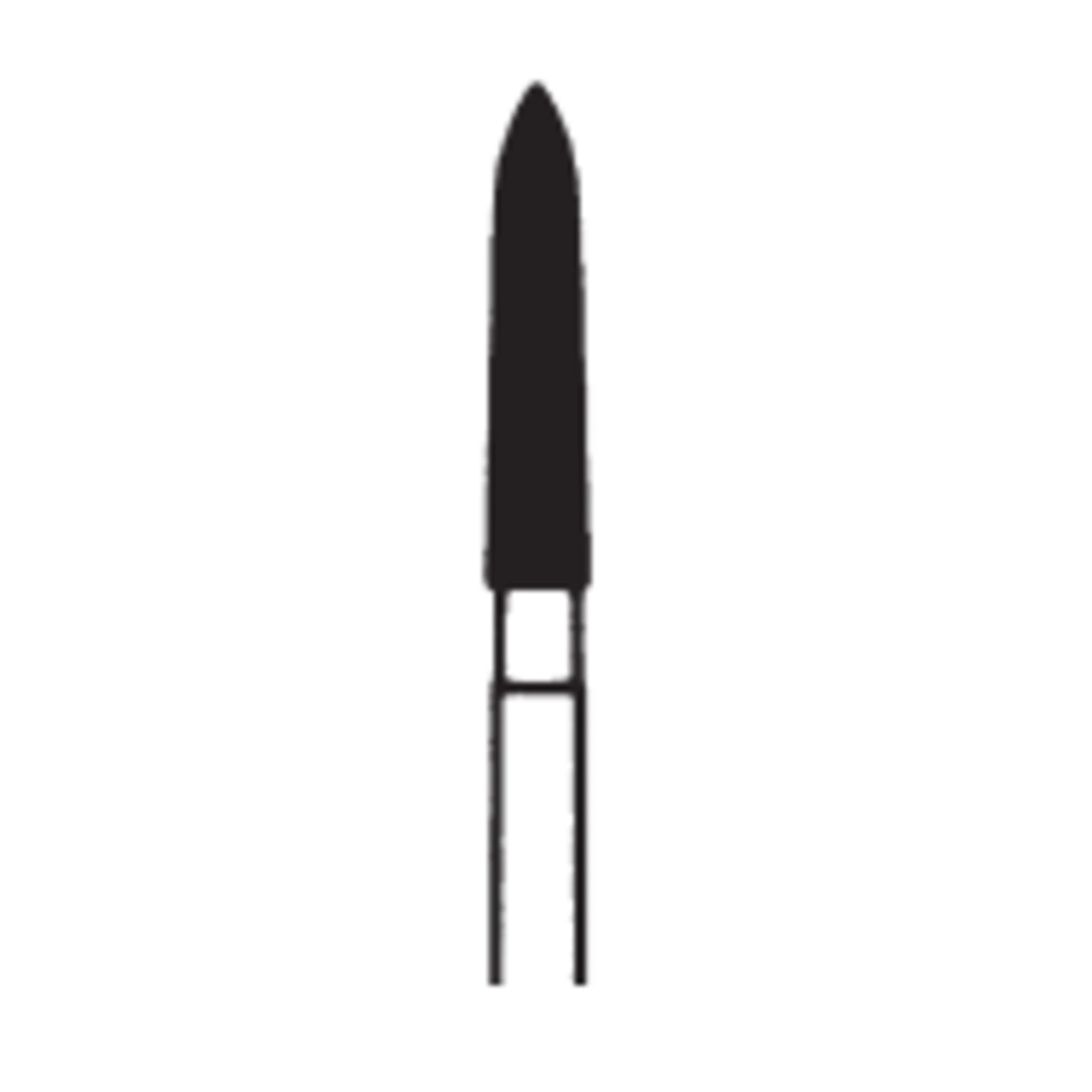 Meisinger FG Diamond Bur 879F-018, Tapered Torpedo, Fine Grit, 1.8 mm, Long Shank, Friction Grip, 5/Pk