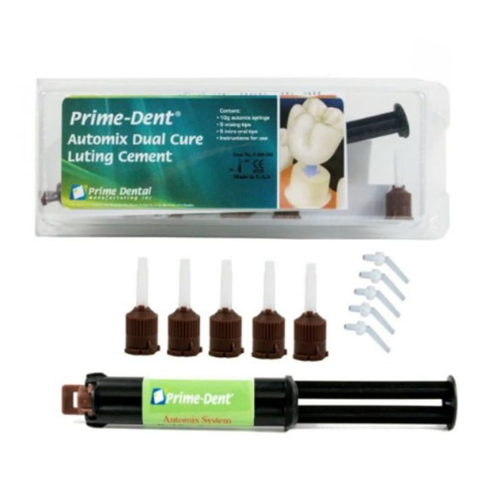 Prime-Dent Automix Luting Cement DC, Dual-Cure Resin Cement, Refill A2, 10 g Syringe, 1/Pk