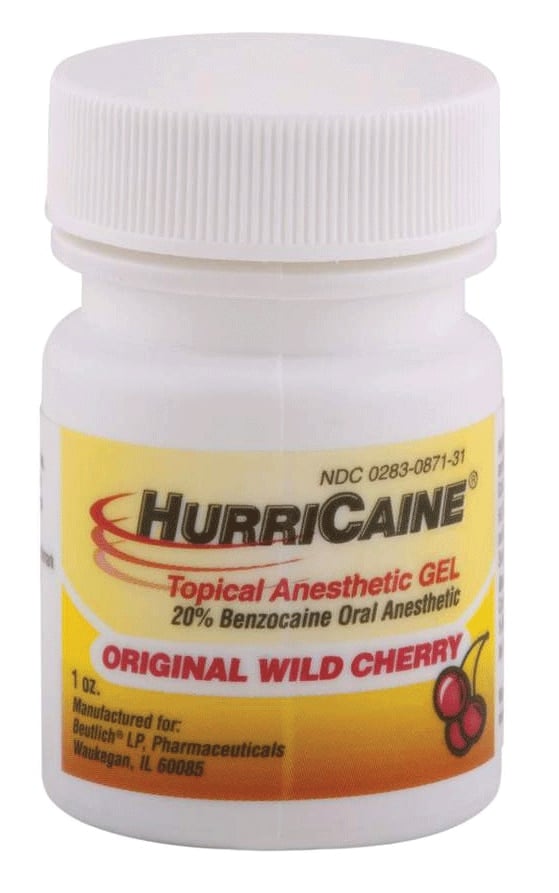 Hurricaine Topical Anesthetic Gel, Wild Cherry, 1 oz Bottle, 0871-31