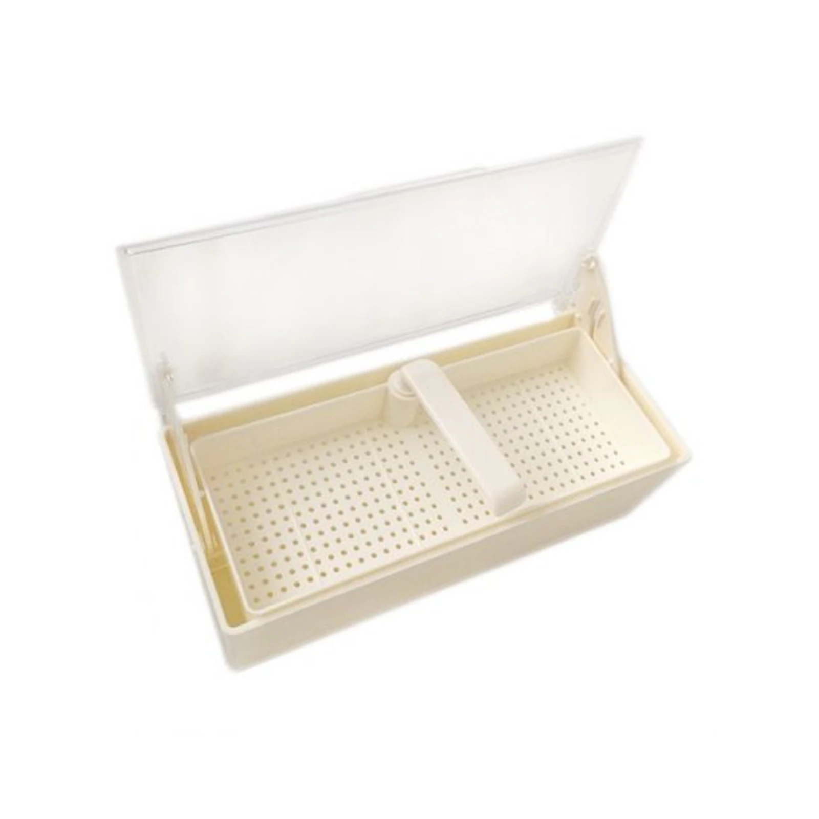 Plasdent White Germicide Tray with Clear Lid, 10-3/8"L x 4"W x 3-1/4"H