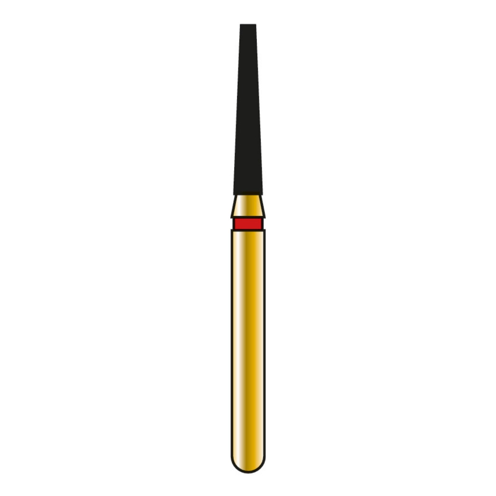 Alpen Multi-Use Diamond Bur FG #847 Flat End Taper, Fine Grit, 1.4mm, Red Ring, Package of 5 (G847-314-014-08.0-F)