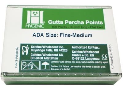Hygenic Gutta Percha Points, Fine-Medium, Pink, Conventional, 28mm, 100/Bx, H01225