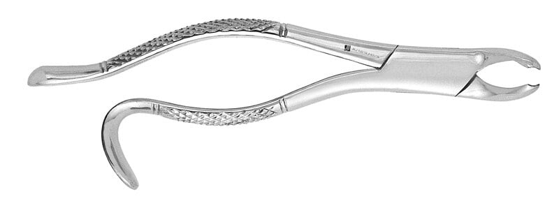 Extracting Forcep #287, Stainless Steel, Curved Serrated Tips