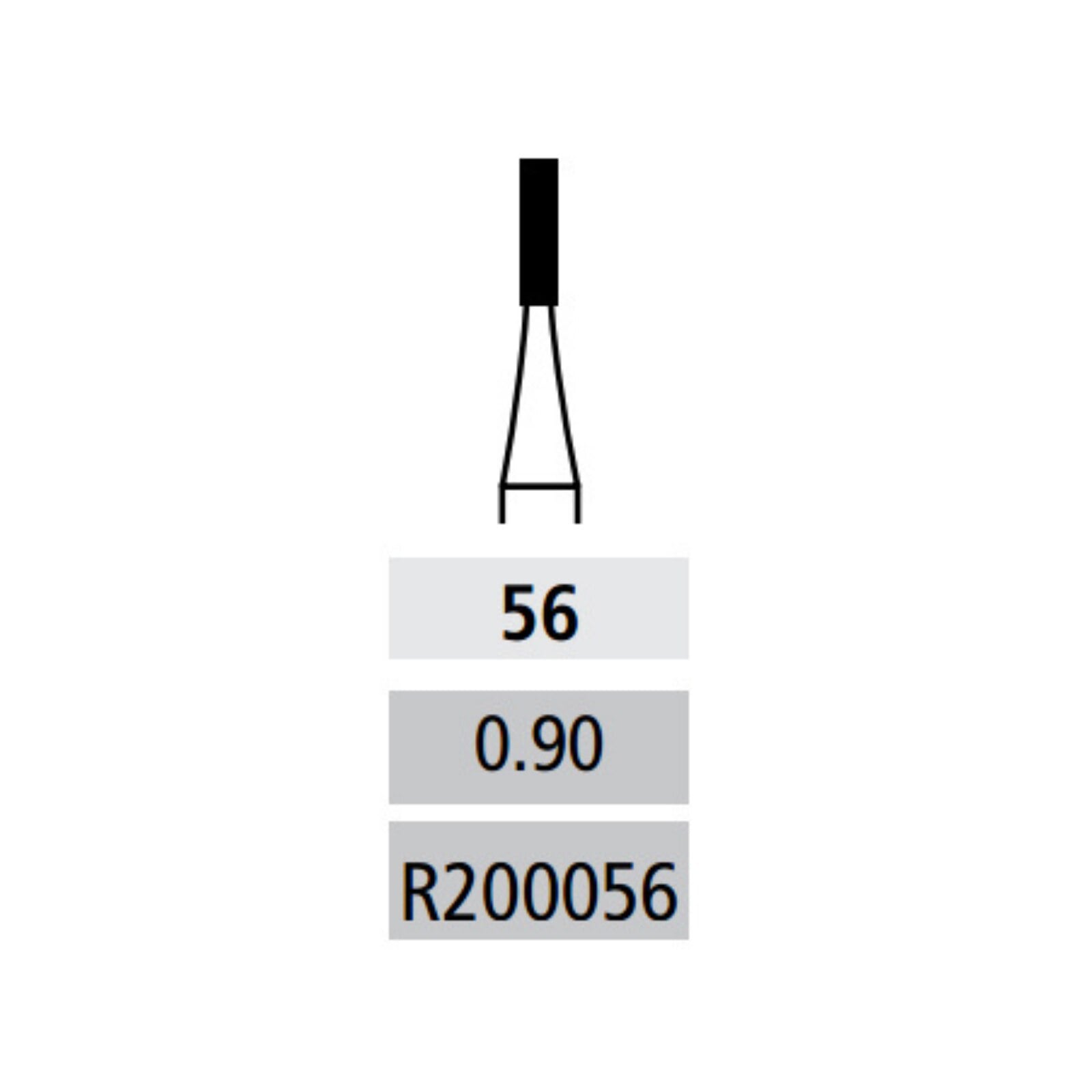 Coltene Alpen Carbide Bur #56 Straight Fissure, Right Angle (RA) Latch, 0.9 mm Diameter, 10/Pk