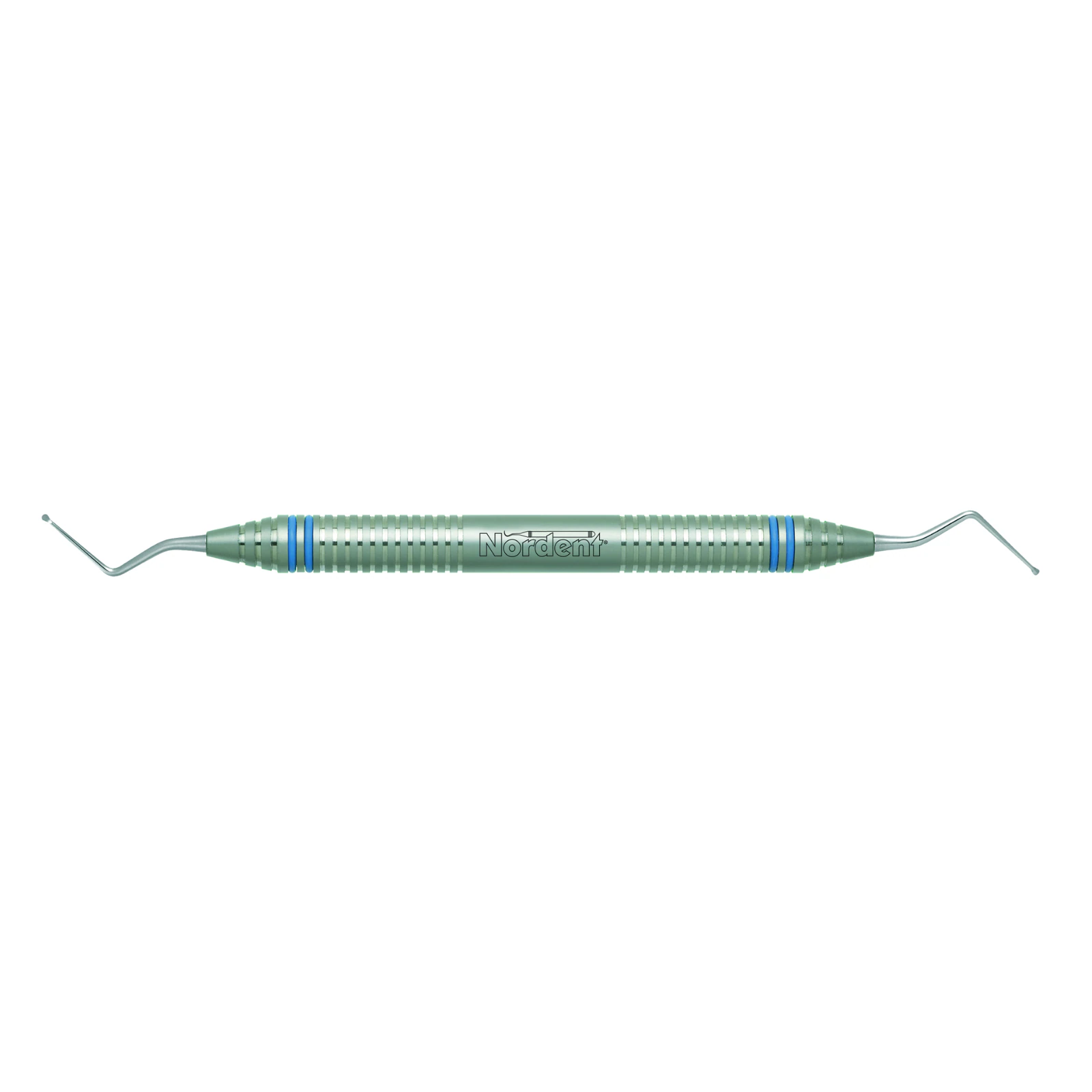 Nordent Excavator DE #11L Extra Long Shank Spoon, Double End, DuraLite ColorRings Handle, Stainless Steel