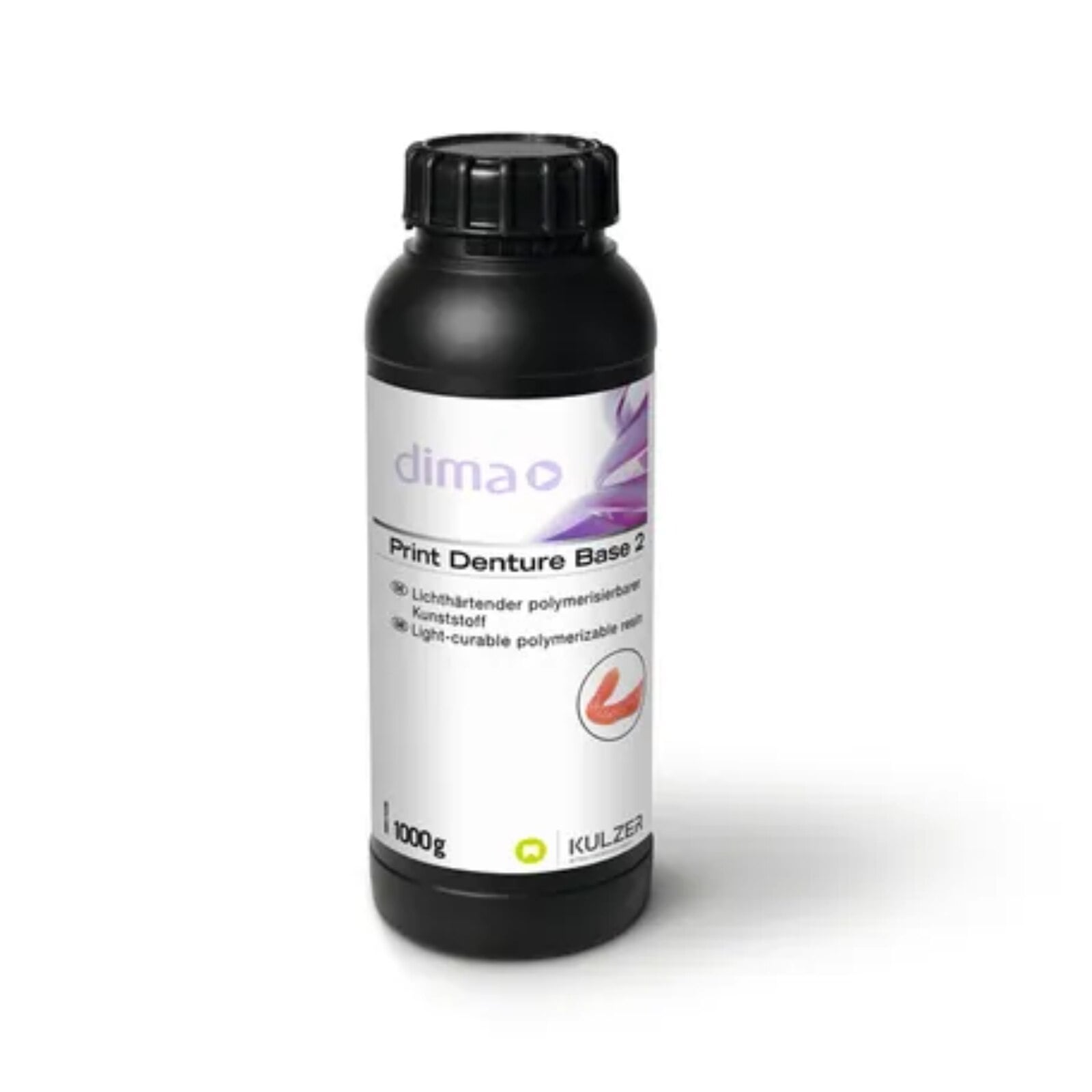 Kulzer dima Print Denture Base 2 3D Printing Resin, Reddish Pink, 1kg Bottle