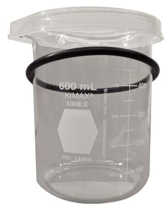 BioSonic Borosilicate Ultrasonic Cleaner Beaker, 600 ml, with Cover and Positioning Ring, UC-53
