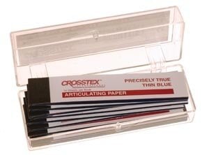 Crosstex Articulating Paper X-Thin Blue, 0.0015" (38 Microns), 12 Books of 12 Sheets (144 Sheets/Box), TPXT