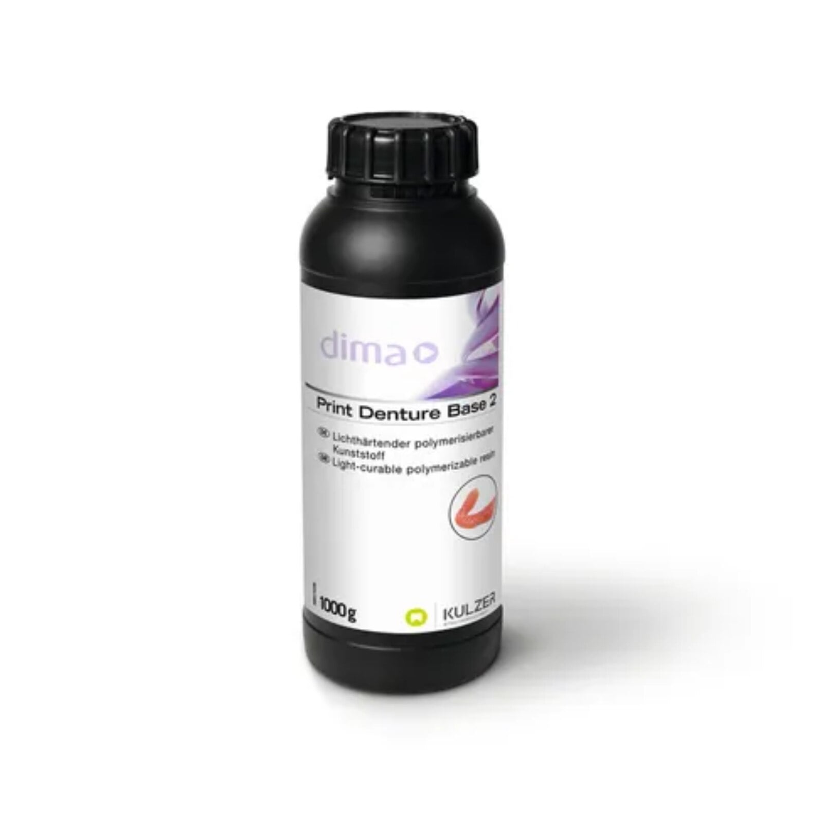 Kulzer dima Print Denture Base 2 3D Printing Resin, Pink, 1 kg Bottle