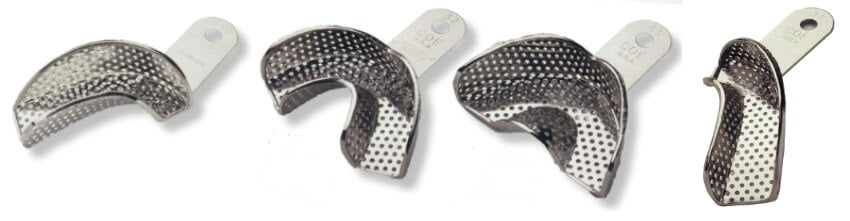 GC America Coe Nickel-Plated Partial Perforated Impression Trays, Full Set of 4 (#30, #31, #32, #33), 260304