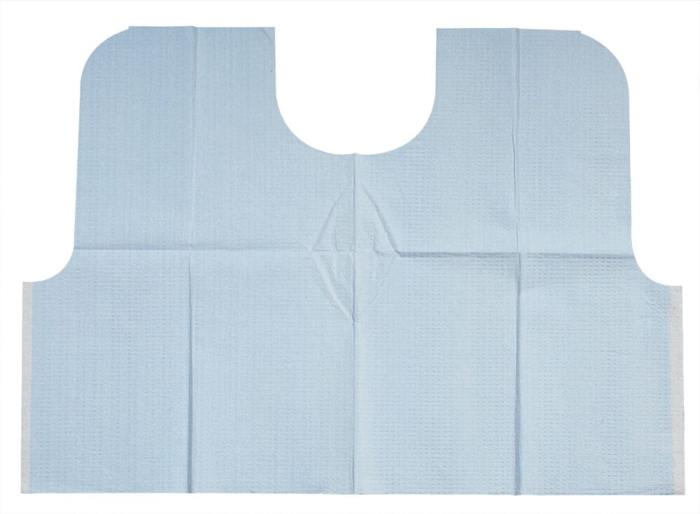 TIDI Everyday Endo/Prophy Bib, 29" x 21", Mauve, Tissue/Poly/Tissue, Contour Neck, 100/Case, 917486