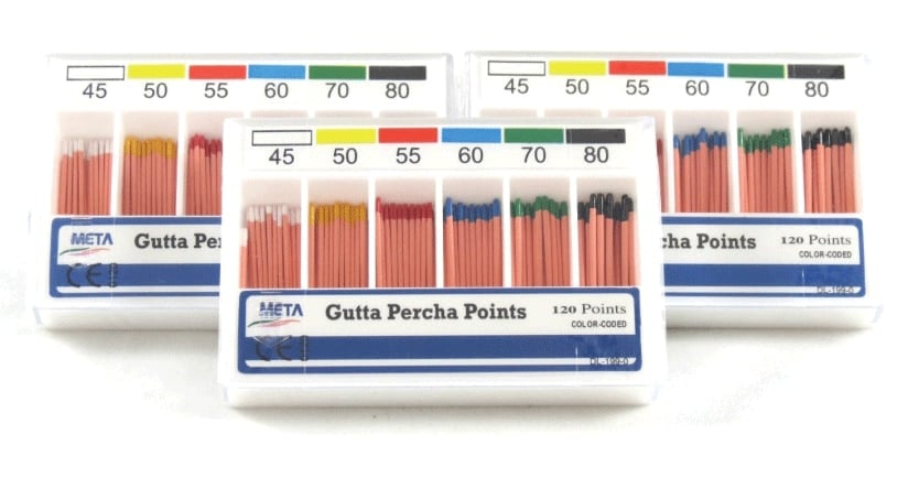 Kerr Tapered Gutta Percha Points, Fine-Medium, 100/Box, #13987