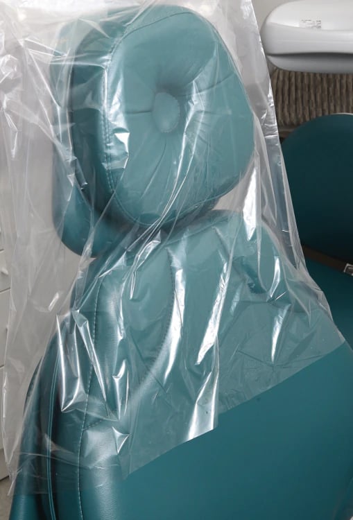 Brixton Chair Sleeve Half, 27.5" x 24", Clear Plastic, 225/Roll