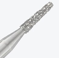 SS White Revelation Diamond Bur 845-012C, Coarse, Flat End Cone, Friction Grip, 1.2 mm Diameter, 5/Pk